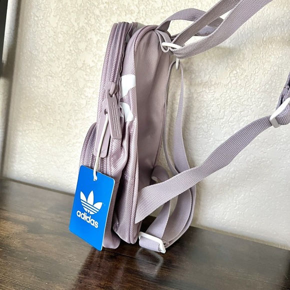 Adidas Originals Santiago Mini Backpack Pastel Purple White, Travel Sports Bag - Picture 7 of 13